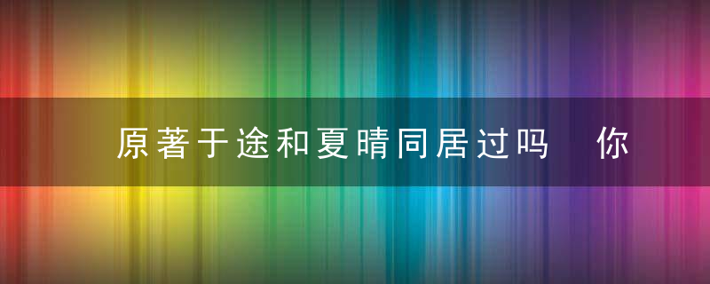 原著于途和夏晴同居过吗 你是我的荣耀剧情简介